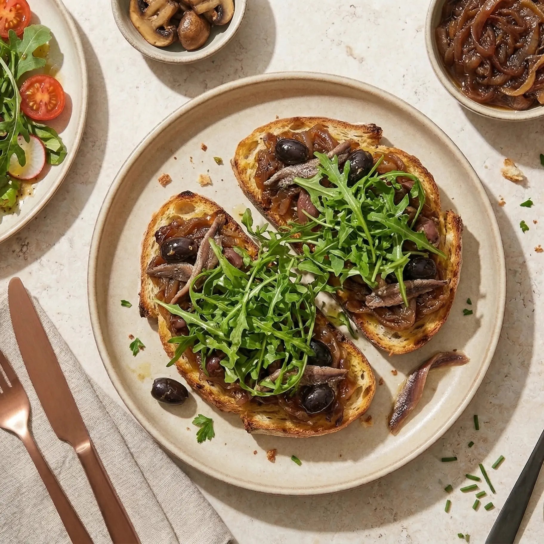 Bruschetta façon pissaladière