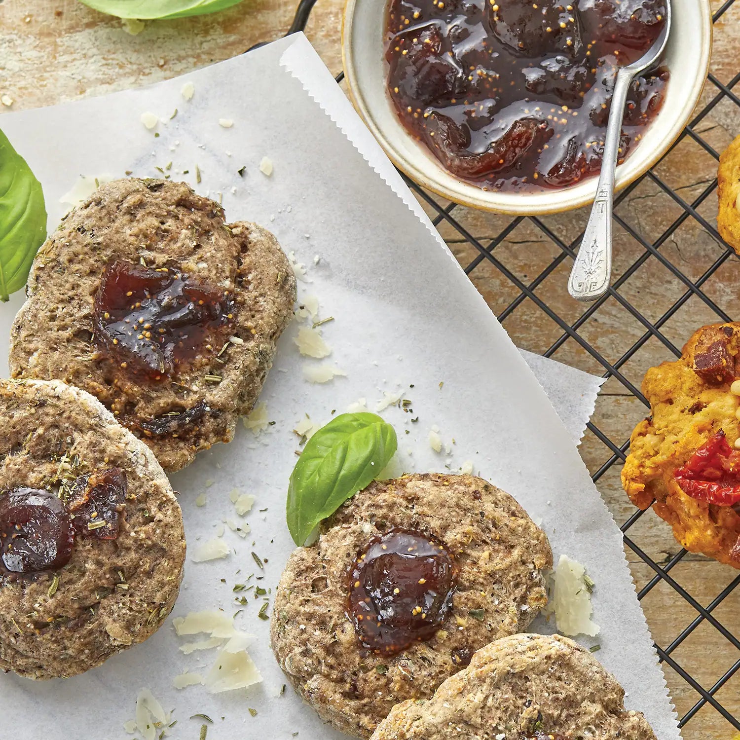 Cookies salés Tapenade noire et Confit de figues