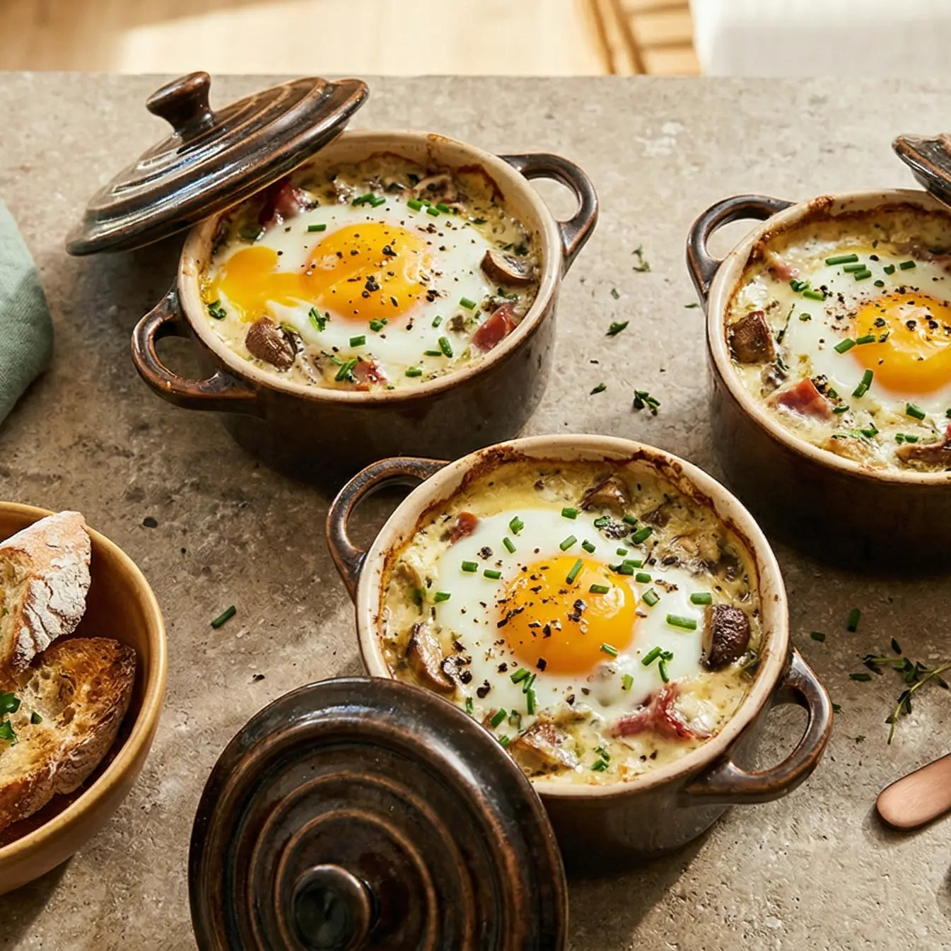 oeuf cocotte fondant à la Crème d'artichaut