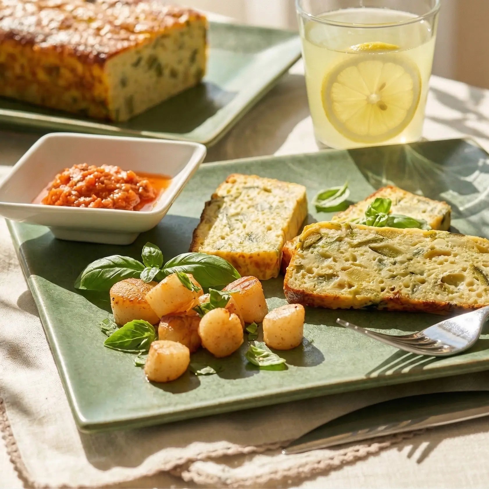 Pain de courgettes aux pétoncles