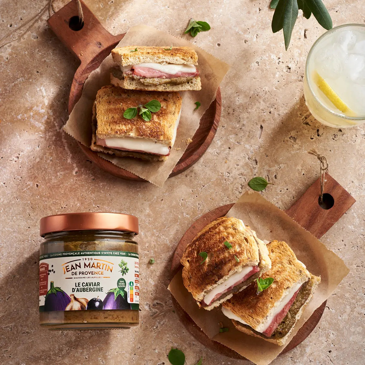 Croque-Martin revisité au caviar d’aubergine