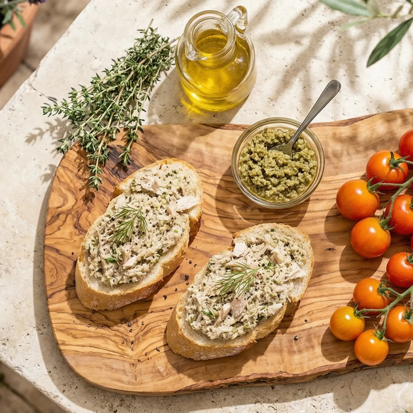 Toasts à la tapenade verte et sardines