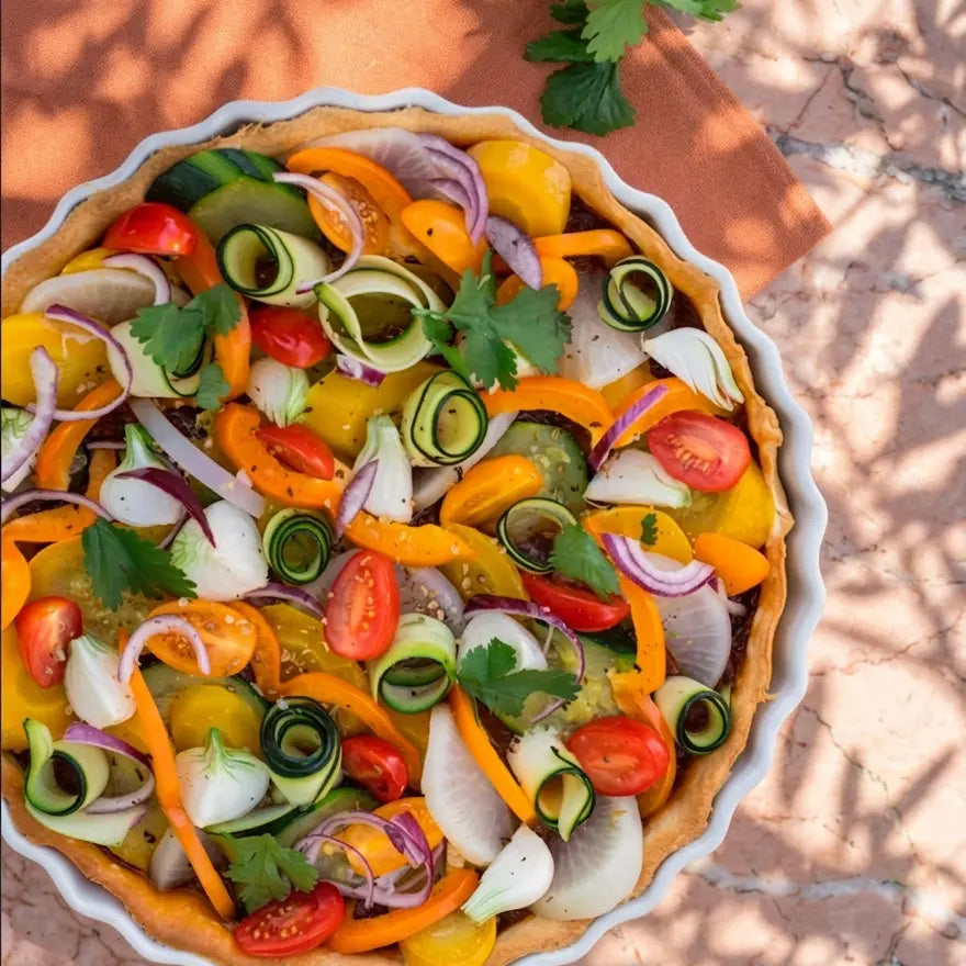 tarte de légumes à la riste d'aubergine