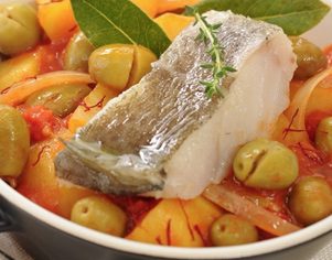 Recipe for Cod Stew with Broken Olives