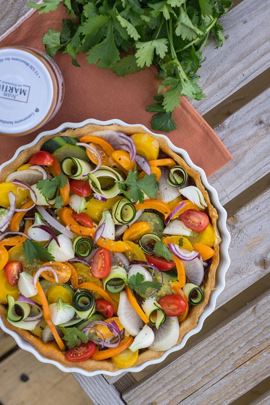 Recipe for vegetable tart with eggplant riste