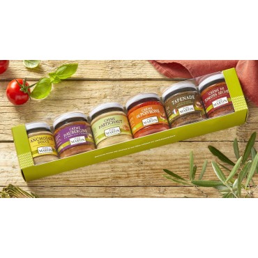 Assortment of spreadable aperitifs