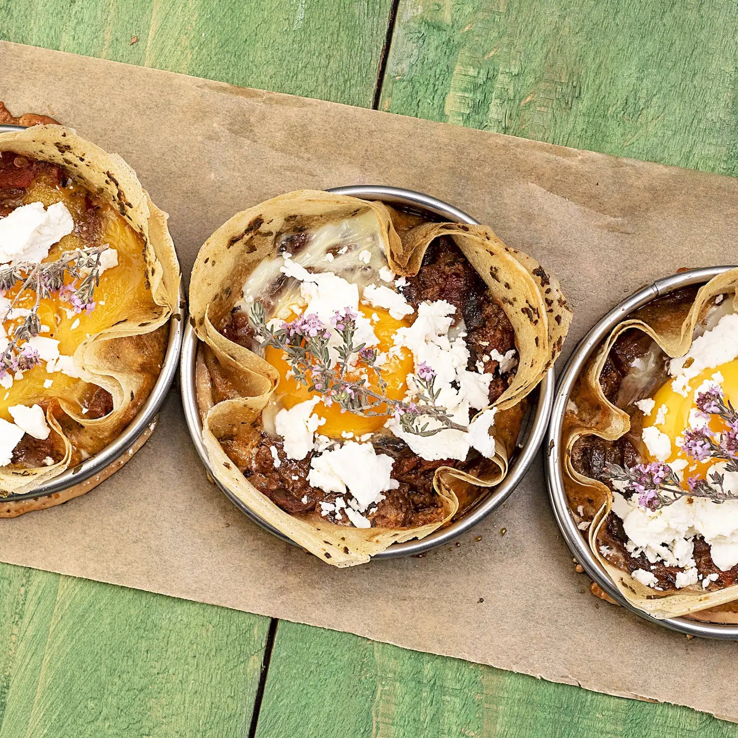 Nids croustillants d’aubergines à la parmesane