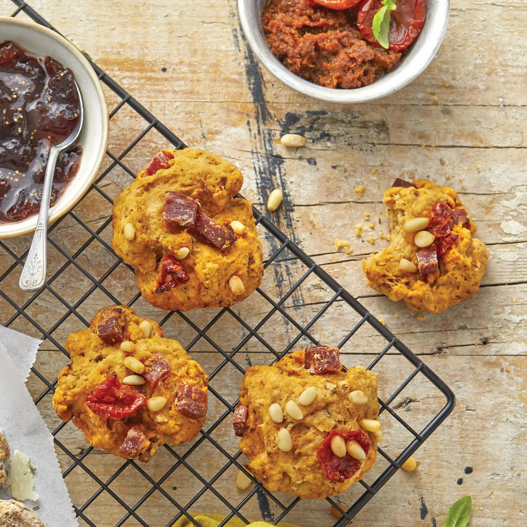 cookies salés tomates séchées et chorizo