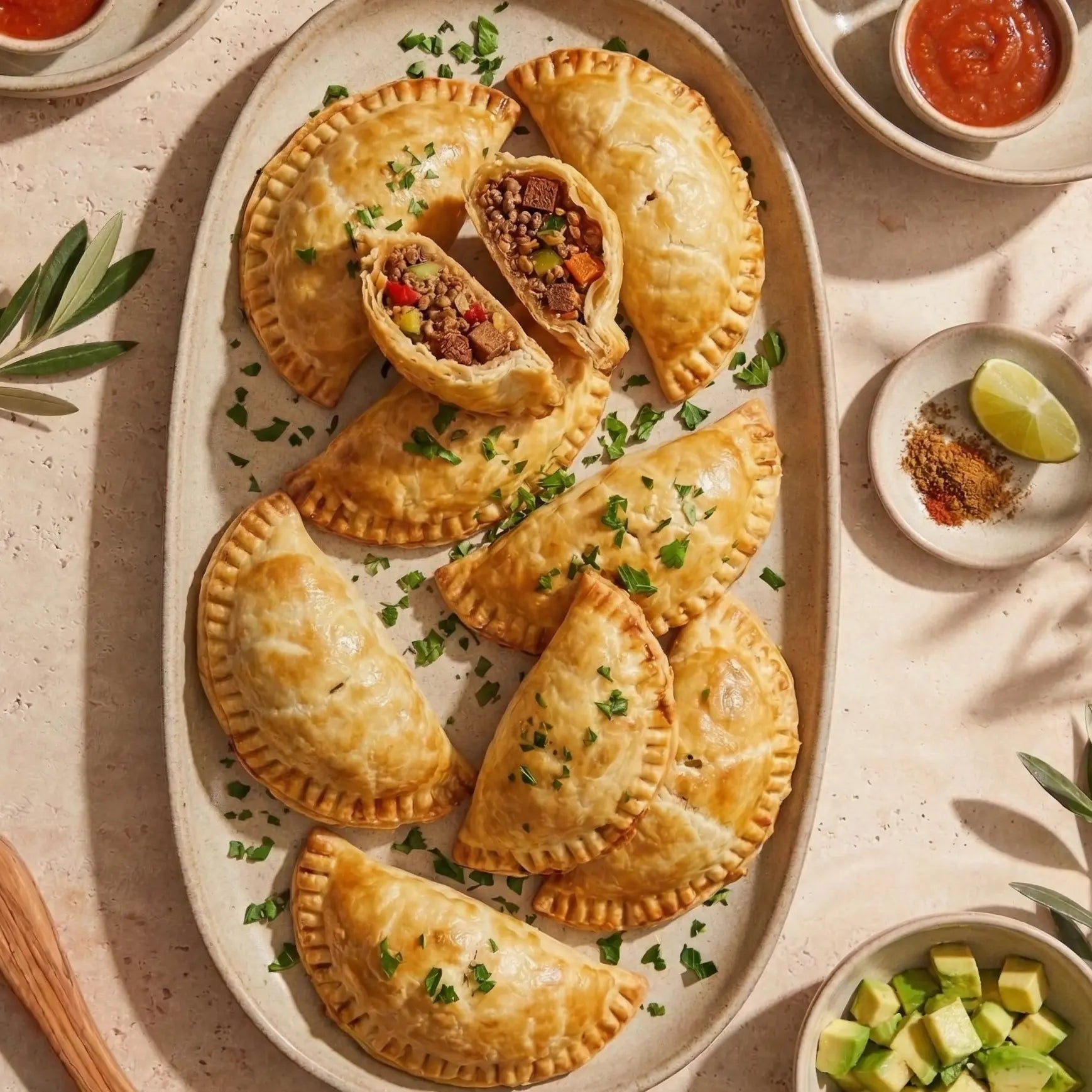 empanadas de boeuf  ratatouille et pain d'épices