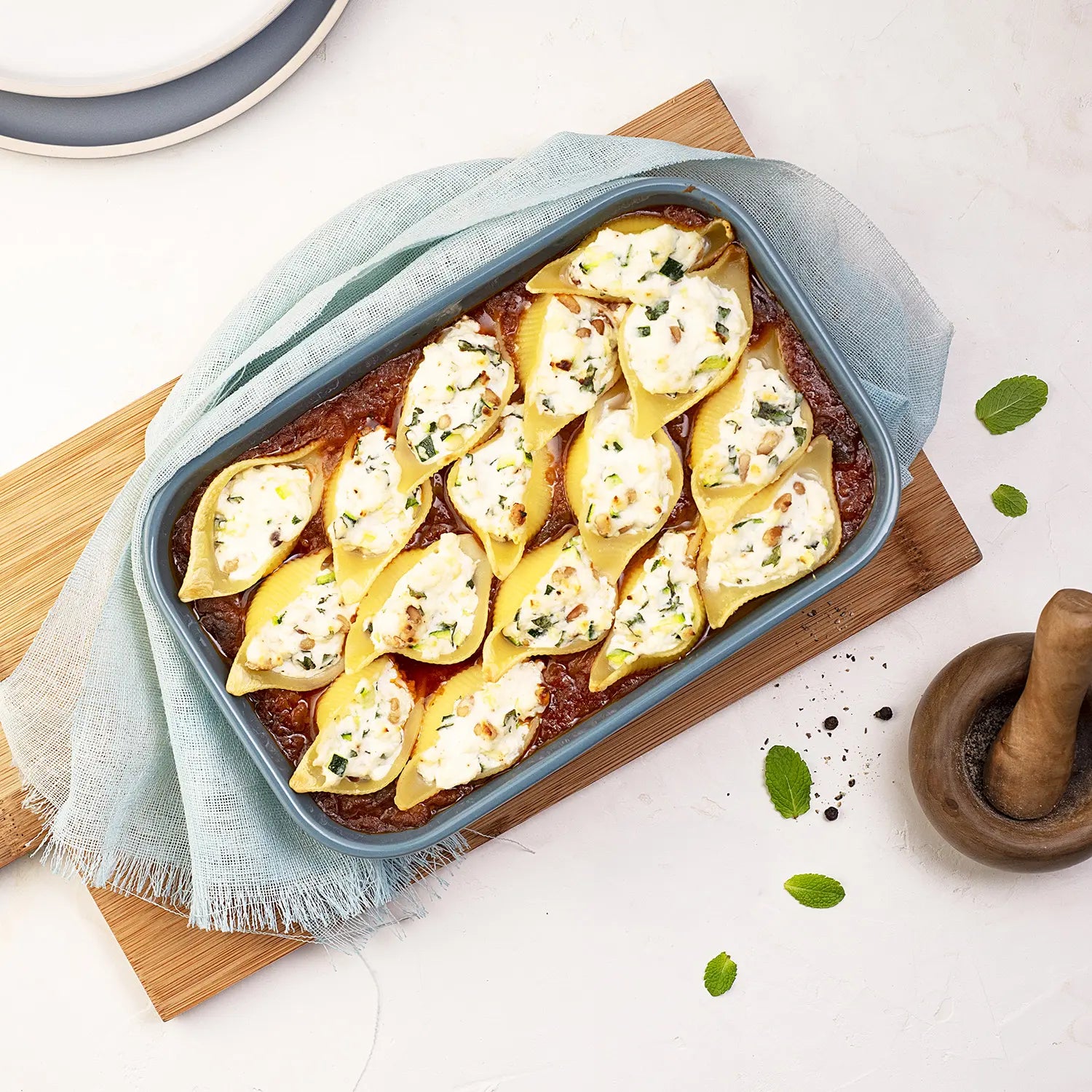 Gratin de conchiglioni à la Riste d’aubergine