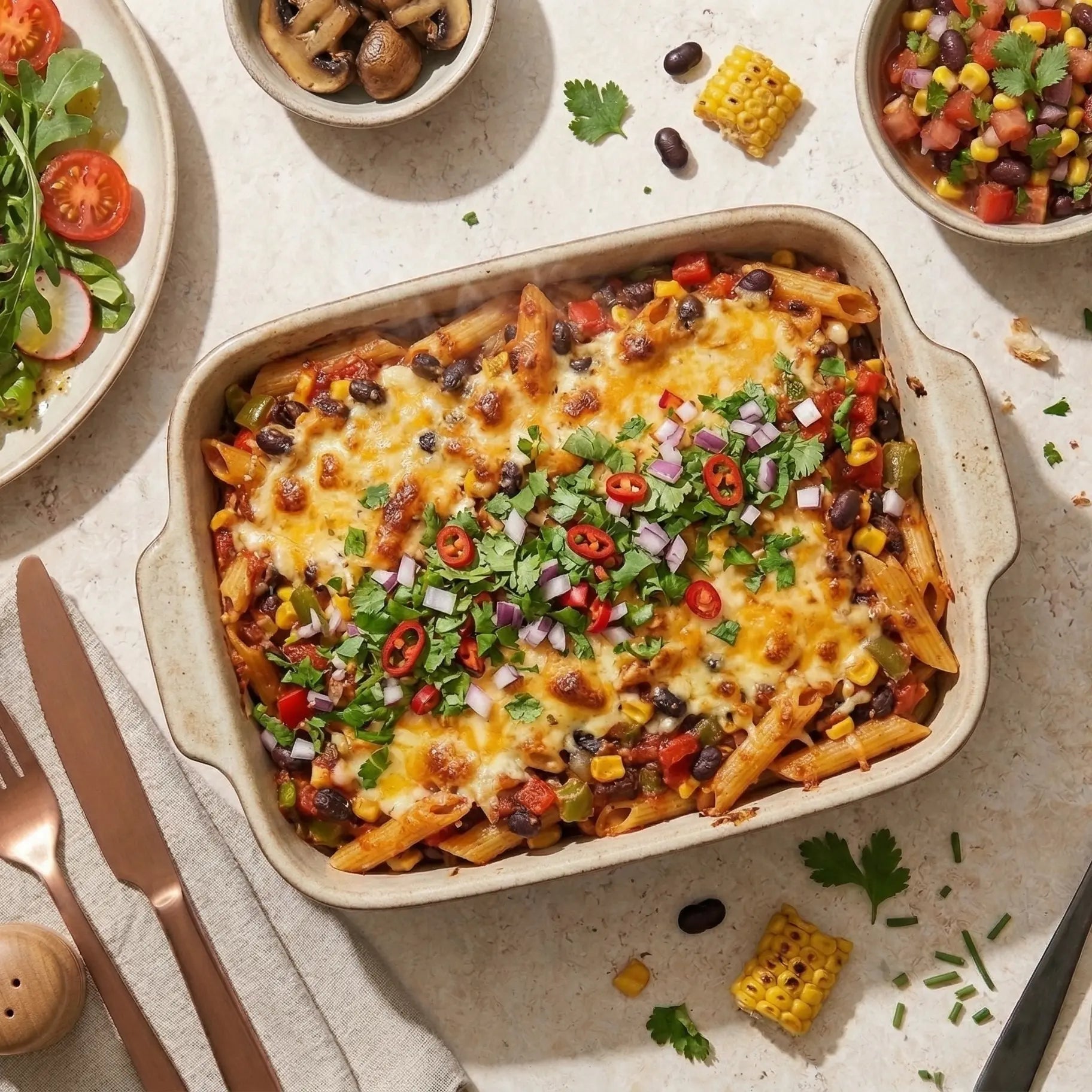 Gratin de pâtes à la mexicaine