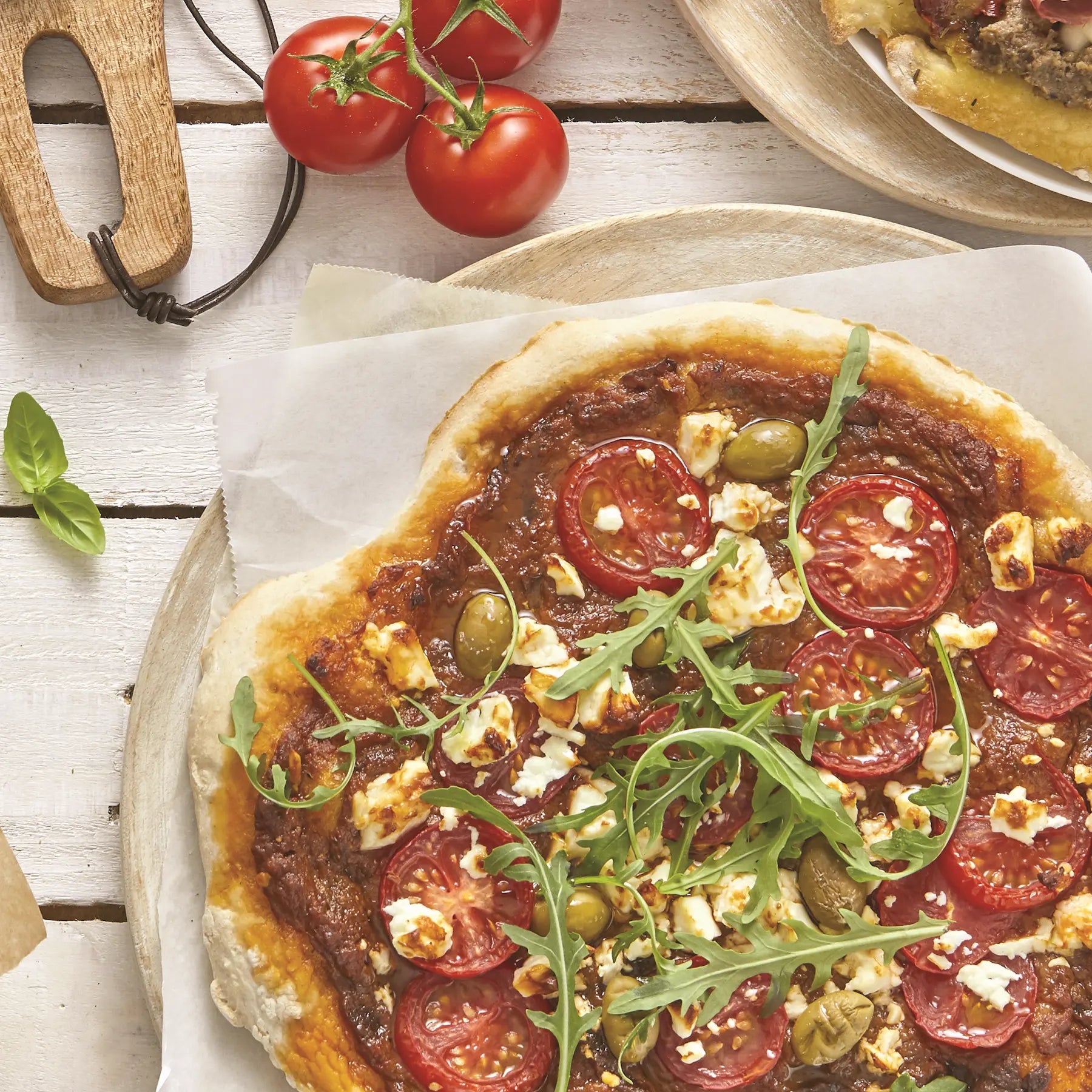 Pizza Riste d'aubergine, tomates et feta