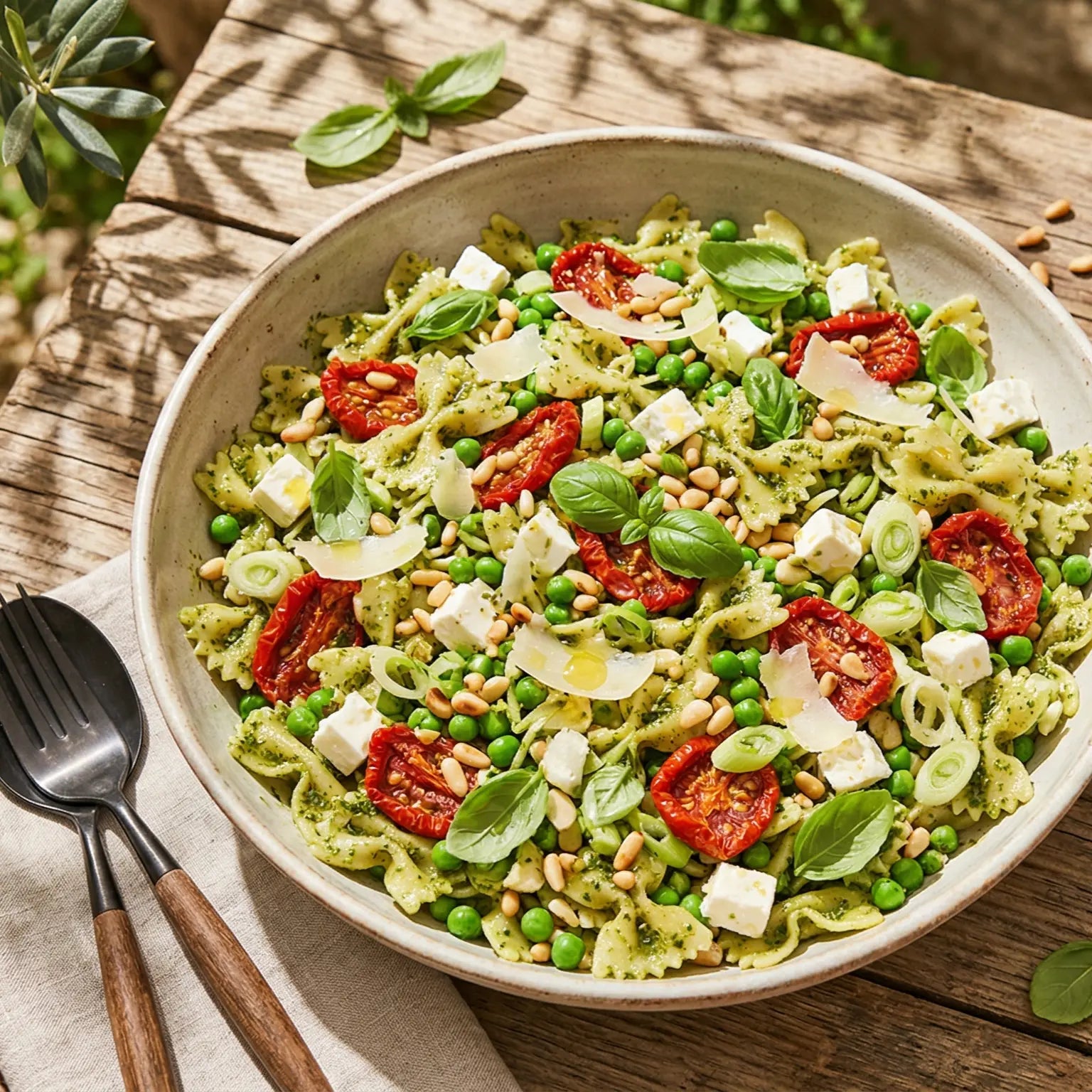 salade farfalles aux tomates confites et pesto