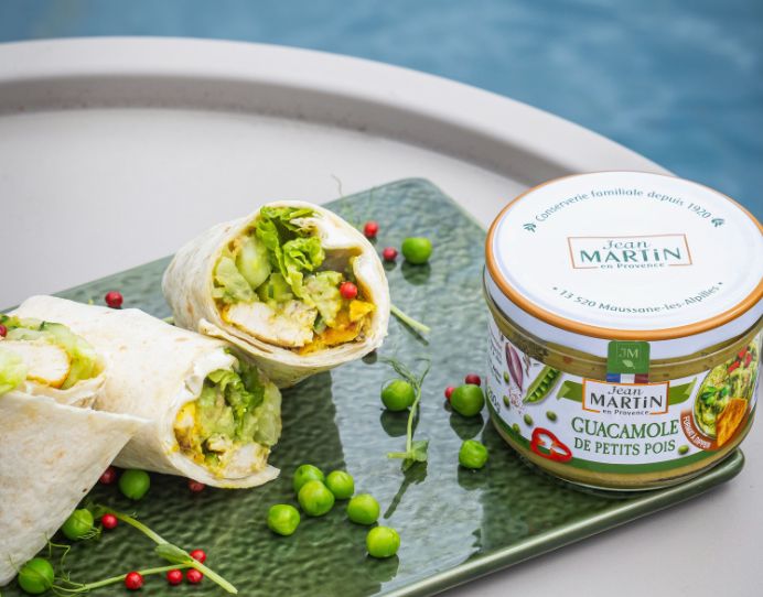 wrap poulet au guacamole de petits pois Jean Martin