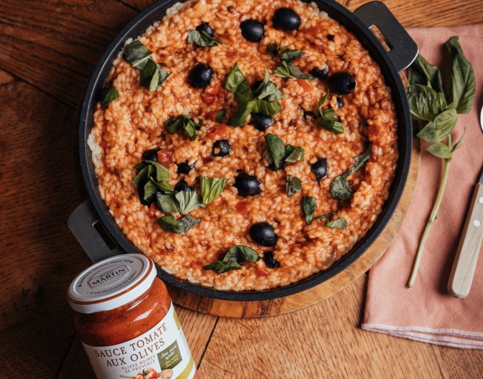 Risotto de tomate aux olives noires Jean Martin