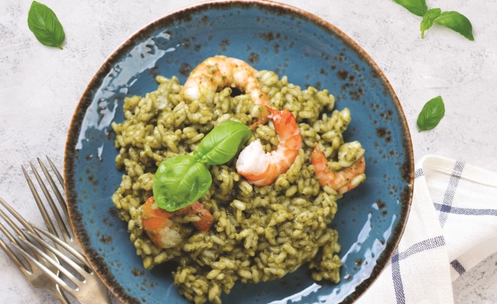risotto aux crevettes et au pistou Jean Martin