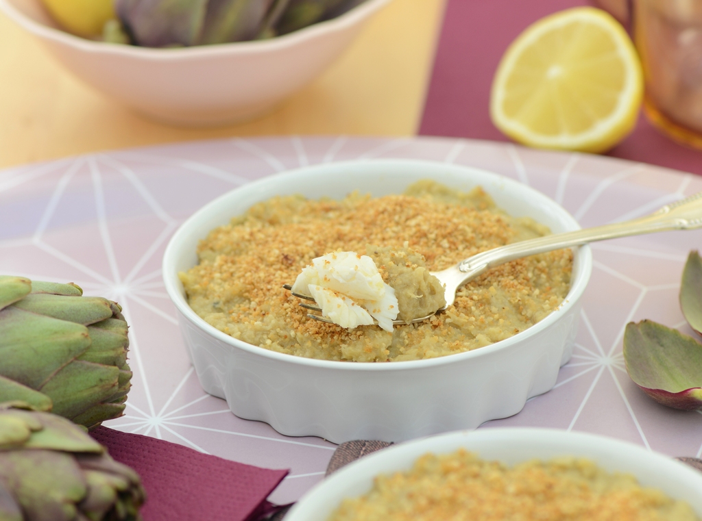 Recette de Gratin d'artichaut au cabillaud