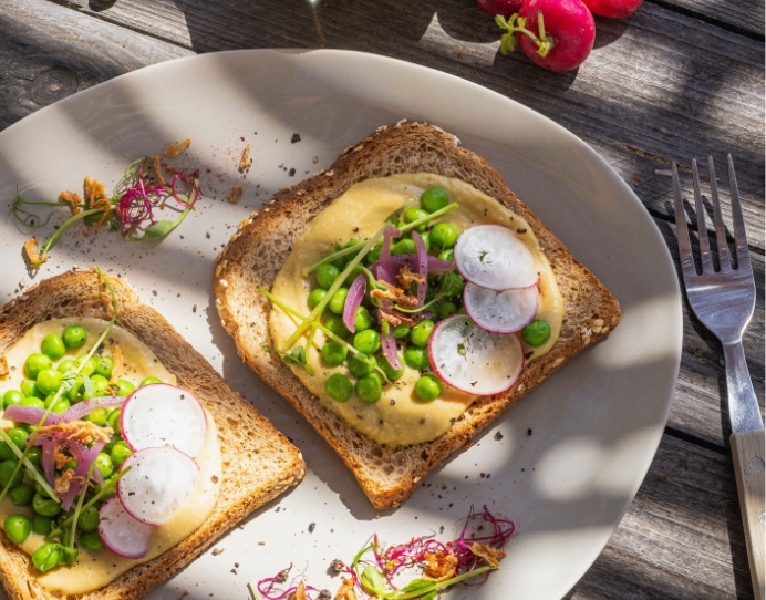 green toasts au houmous Jean Martin