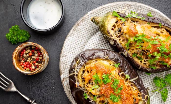 aubergines rôties à la crème d'ail Jean Martin