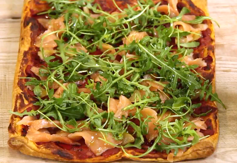 Recipe for Poivronade Tart with smoked salmon