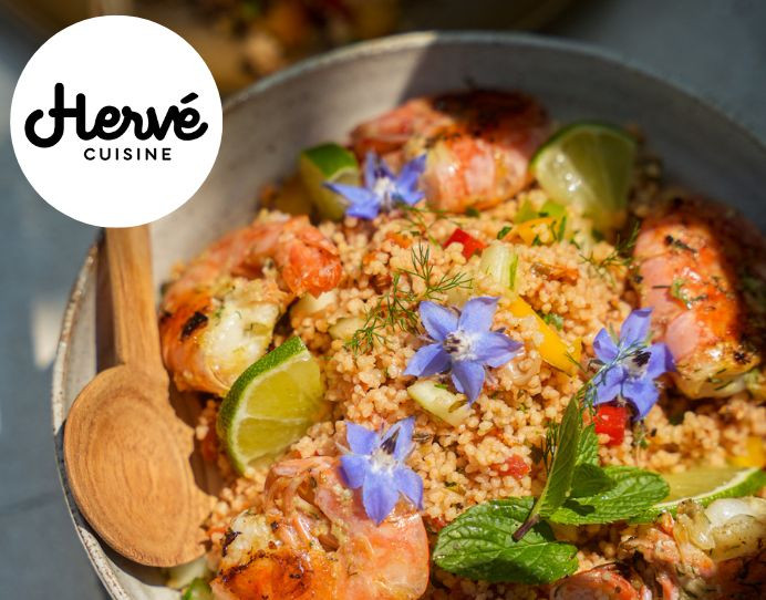 Recette de Taboulé de crevettes à la plancha