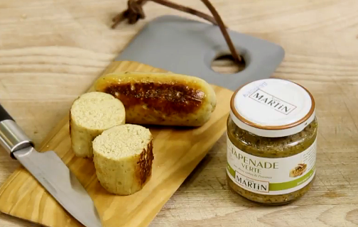 Boudin blanc de poulet à la Tapenade verte