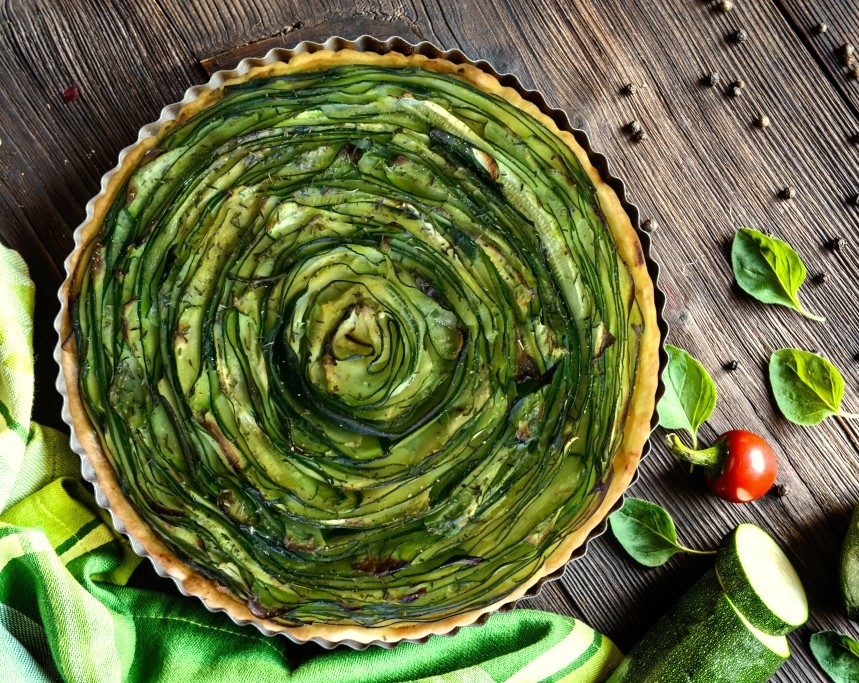 Zucchini ribbon tart